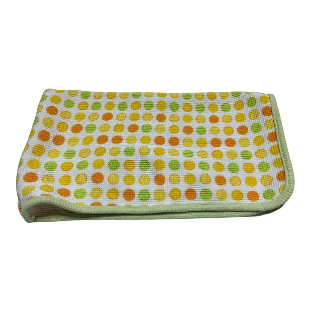 Spasilk Waffle Weave Baby Blanket Polka Dot Green Yellow Orange Thermal